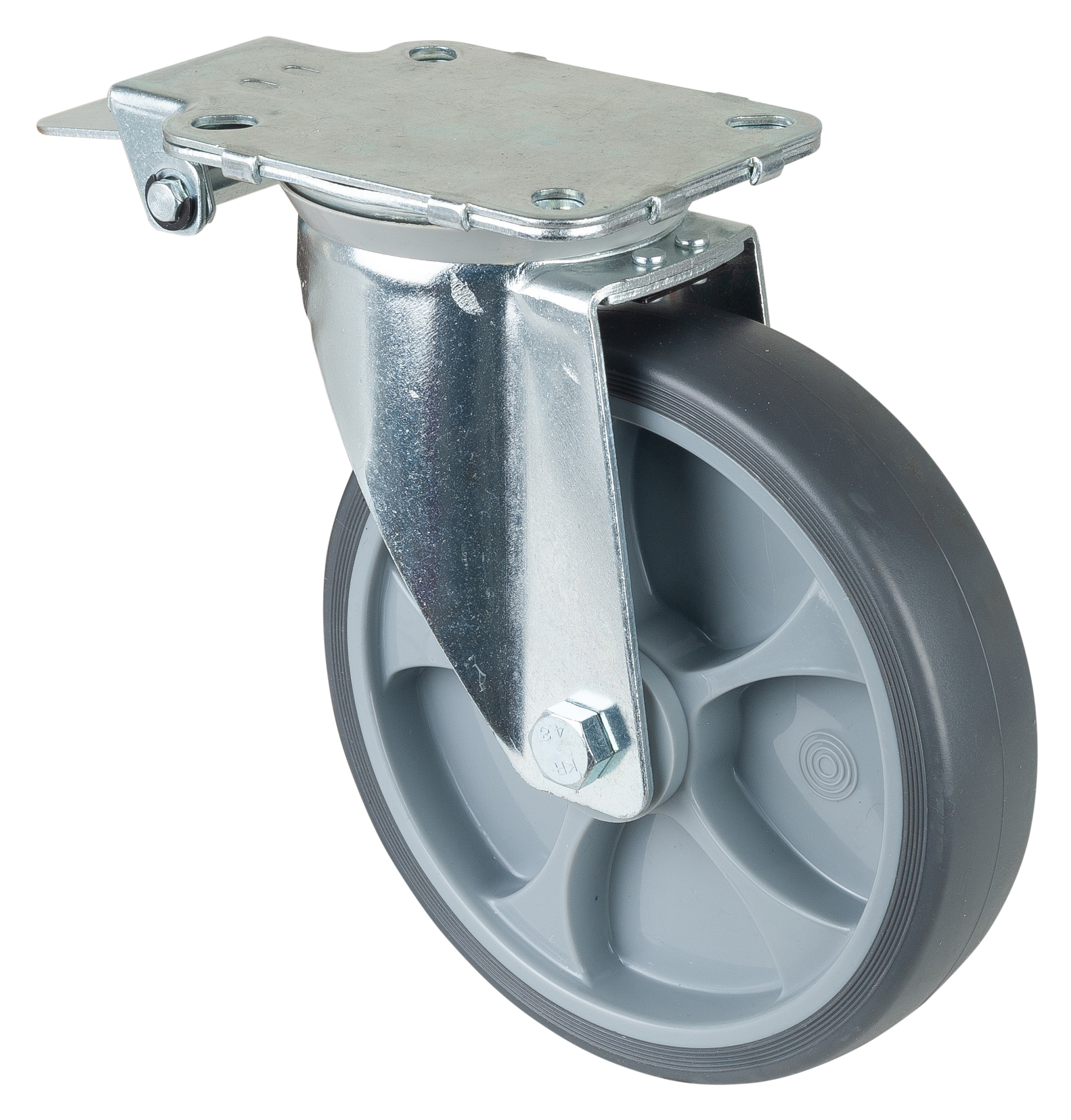 Swivel castor with central locking device Swivel castor with central locking device