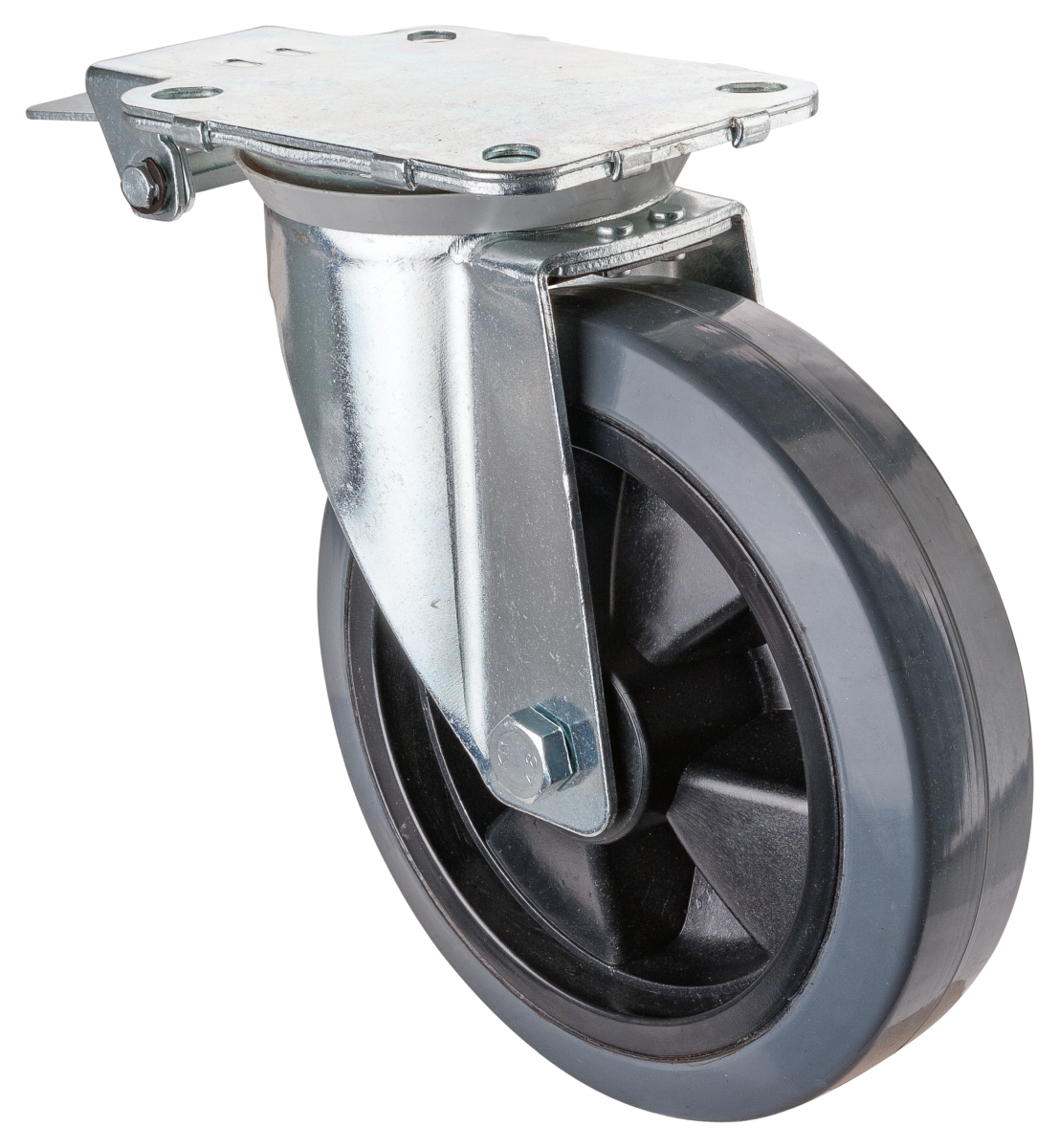 Swivel castor with central locking device Swivel castor with central locking device
